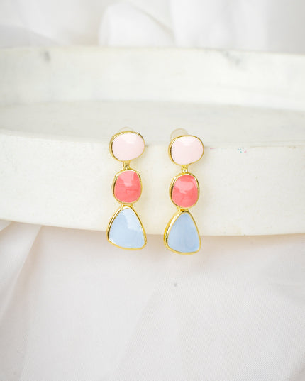 Three-Color Pastel Earrings