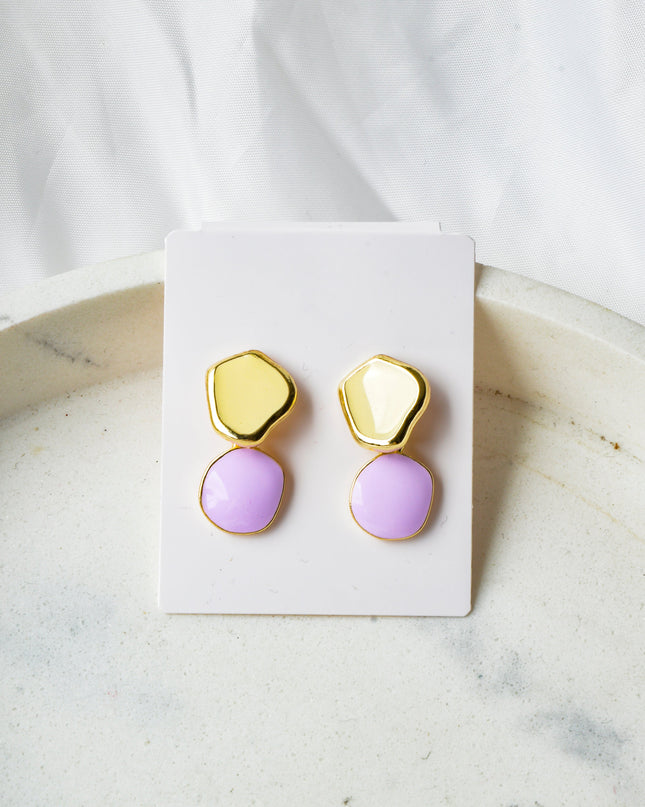 Purple and Yellow Pastel Earrings
