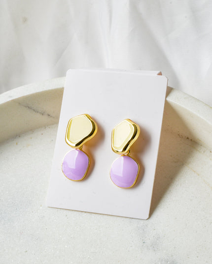 Purple and Yellow Pastel Earrings