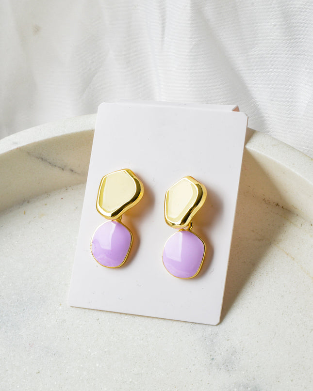 Purple and Yellow Pastel Earrings