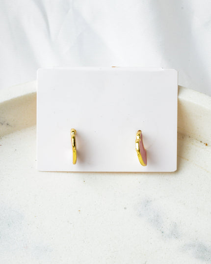 Pink Heart Piece Earrings