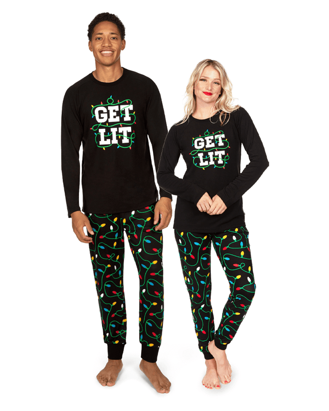Matching Get Lit Couples Pajamas