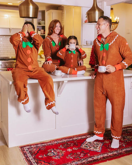 Matching Gingerbread Family Jumpsuits