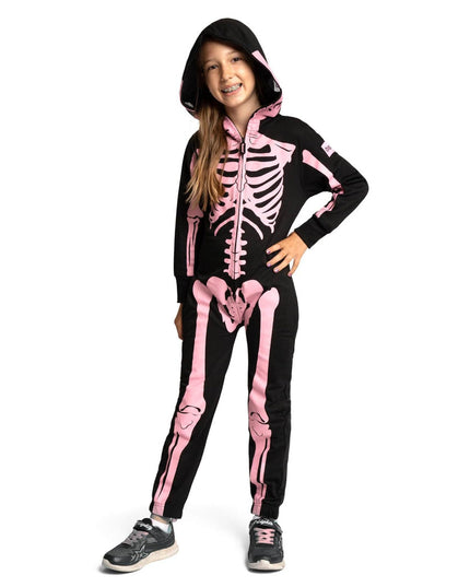 Girl's Pink Skeleton Costume