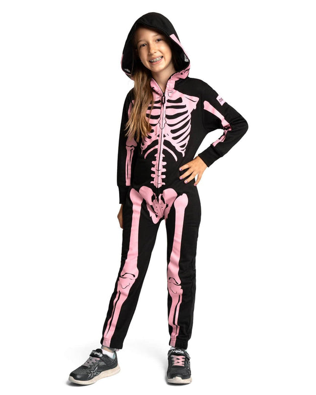 Girl's Pink Skeleton Costume