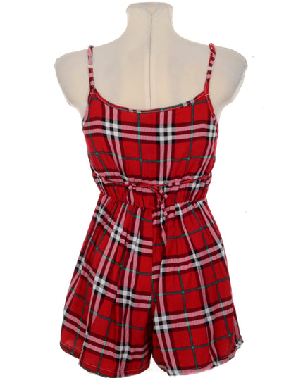 Checkered Button Romper