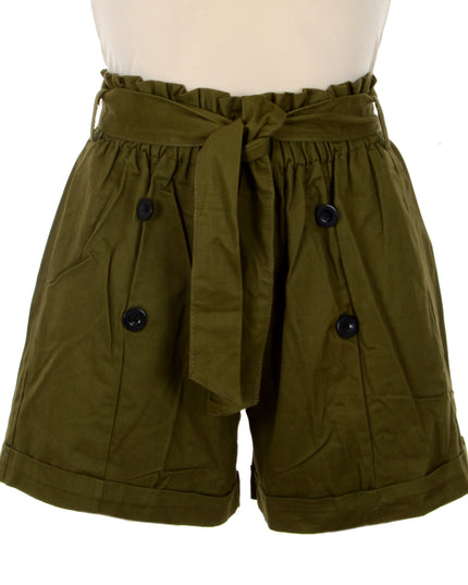 Casual Buttoned Khaki Shorts