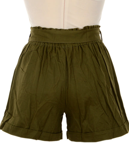 Casual Buttoned Khaki Shorts