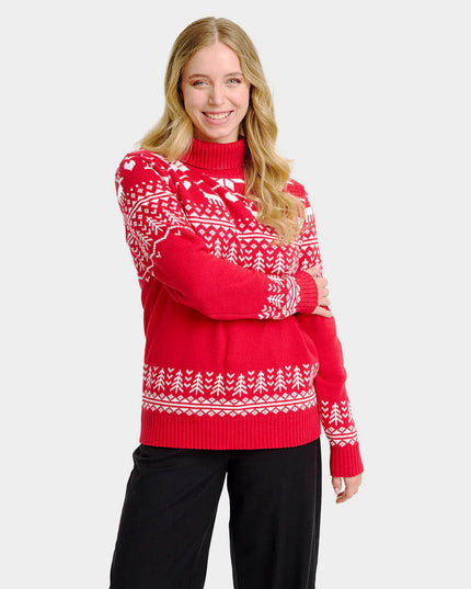 Women's Turtleneck "Greenlandish" Organic Cotton Christmas Sweater