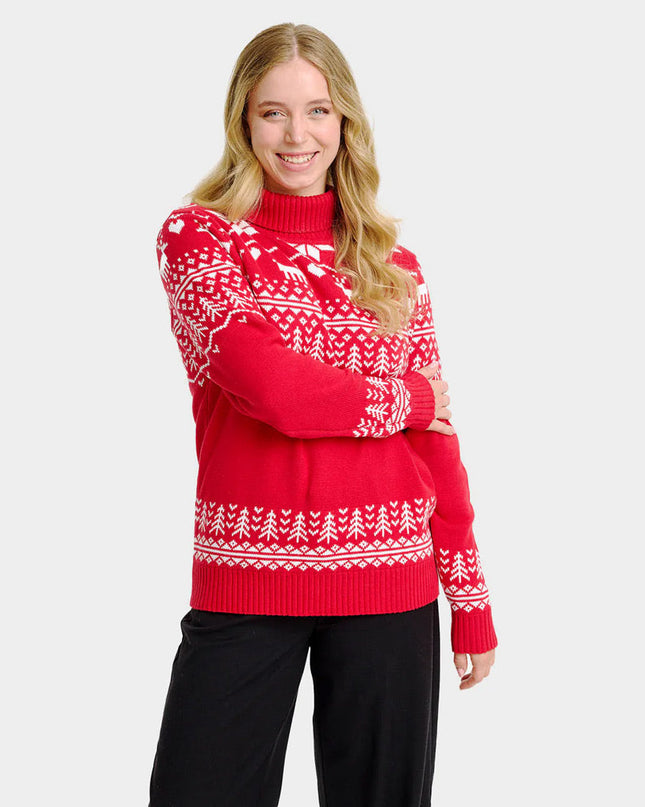 Women's Turtleneck "Greenlandish" Organic Cotton Christmas Sweater