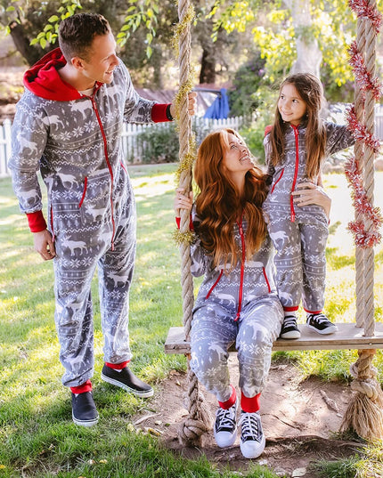 Matching Grey Moose Family Jumpsuits