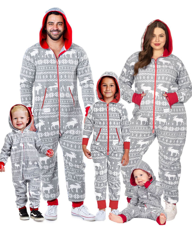 Matching Grey Moose Family Jumpsuits