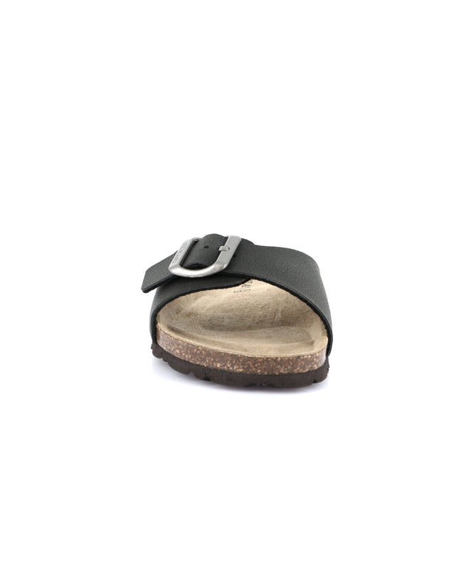 Grünland Black Single Strap Women's Slippers
