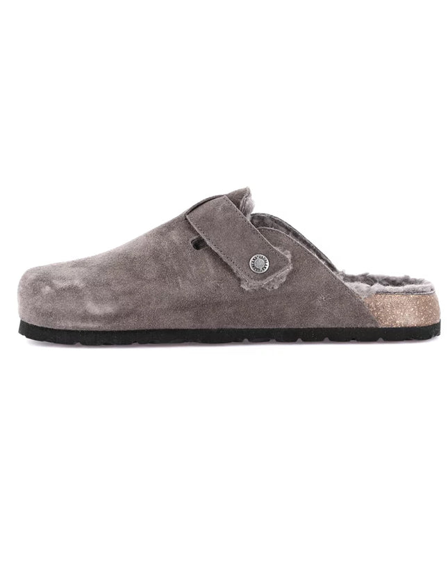 Grünland Men's Plush Clogs in Anthracite for Ideal Comfort