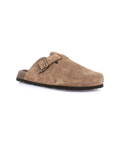 Grünland Men's Plush Clogs in Taupe for Cozy Holiday Wear