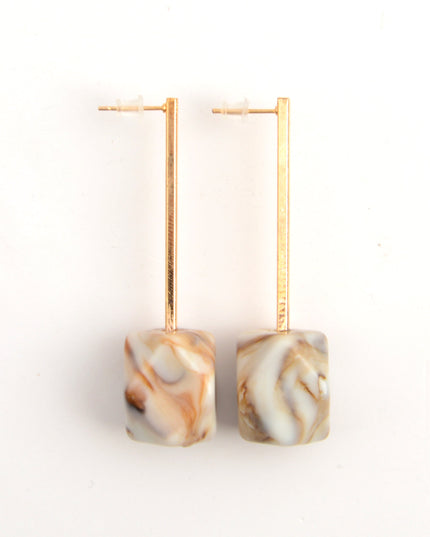 Beige Resin Earrings