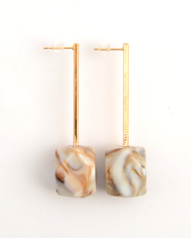 Beige Resin Earrings
