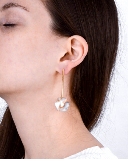 Beige Resin Earrings