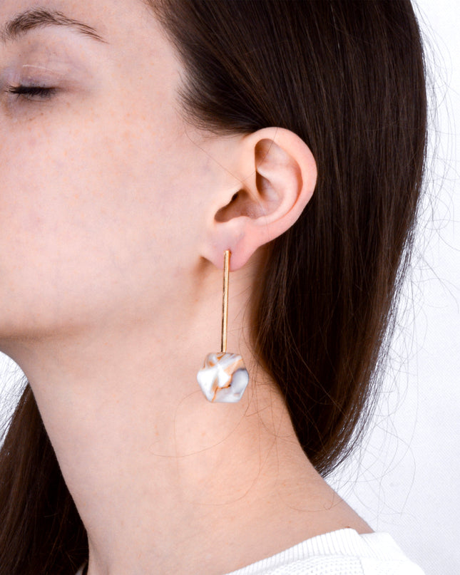 Beige Resin Earrings