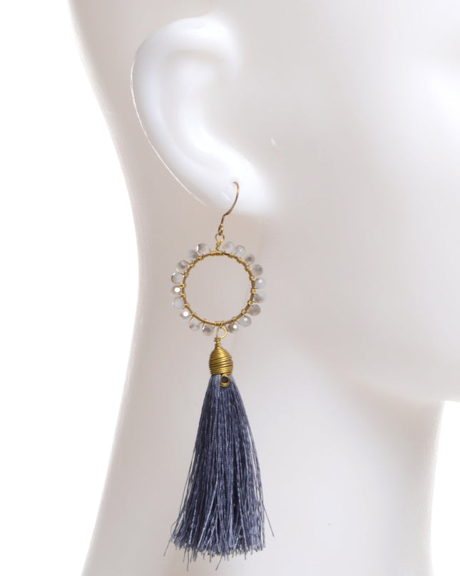 Gray Beaded Earrings for Christmas