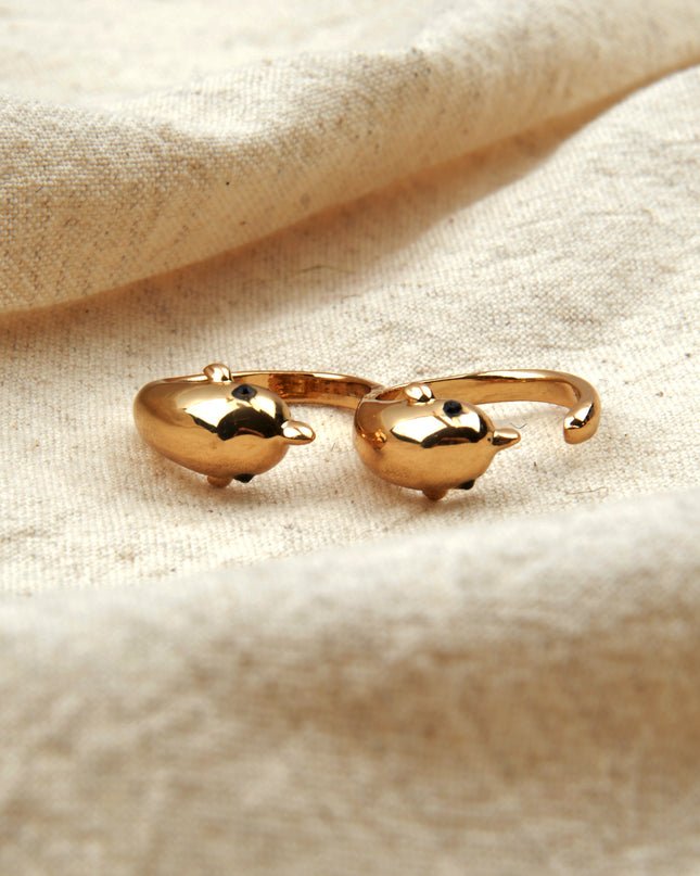Double Dolphin Ring
