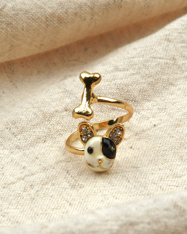 Frenchie and Bone Ring