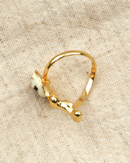 Frenchie and Bone Ring