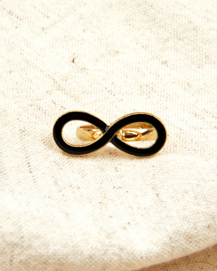 Small Black Infinity Ring