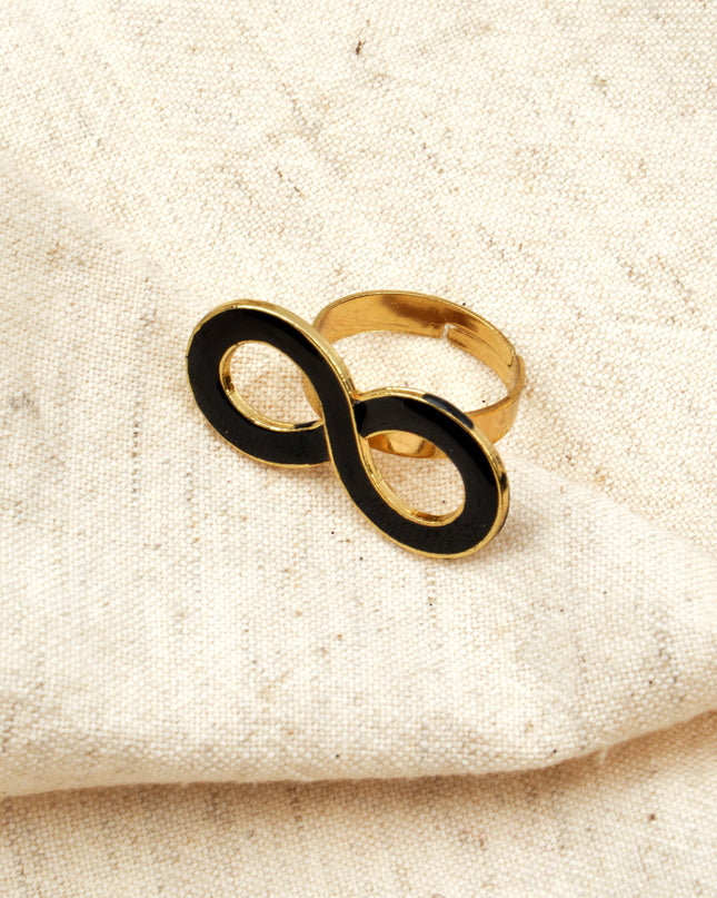 Large Black Infinity Ring