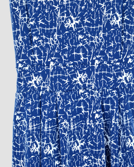 Blue Slashed Onion Dress