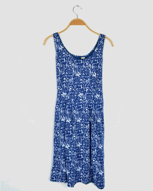 Blue Slashed Onion Dress