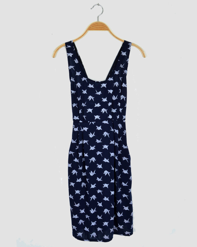 Dark Blue Origami Onion Dress