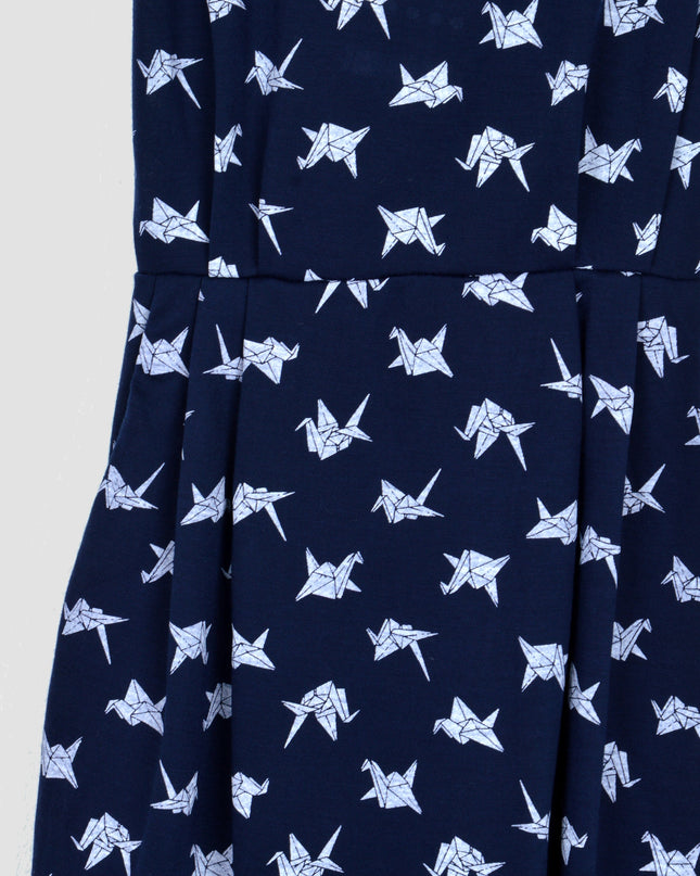 Dark Blue Origami Onion Dress