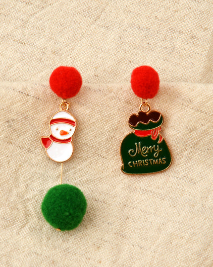 Snowman Christmas Earrings