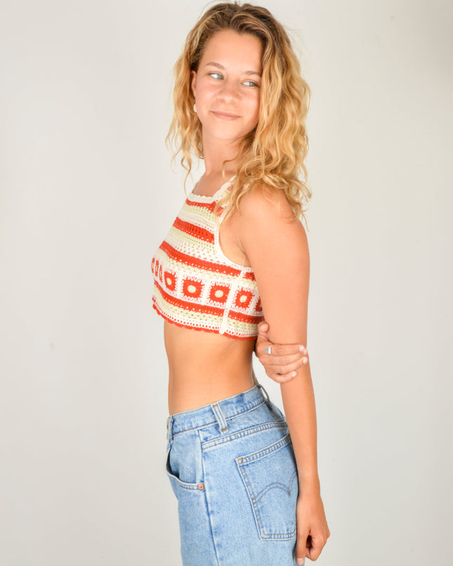 Limited Edition Brown Crocheted Top