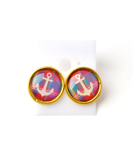 Anchor II Stud Earrings - Nautical-Inspired Earrings