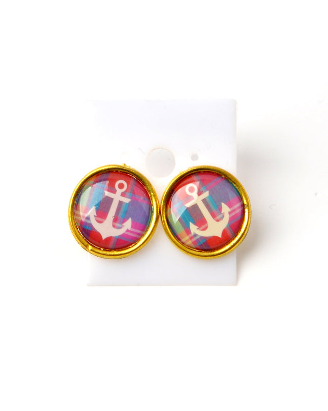 Anchor II Stud Earrings - Nautical-Inspired Earrings
