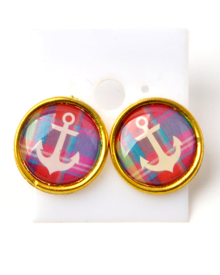 Anchor II Stud Earrings - Nautical-Inspired Earrings