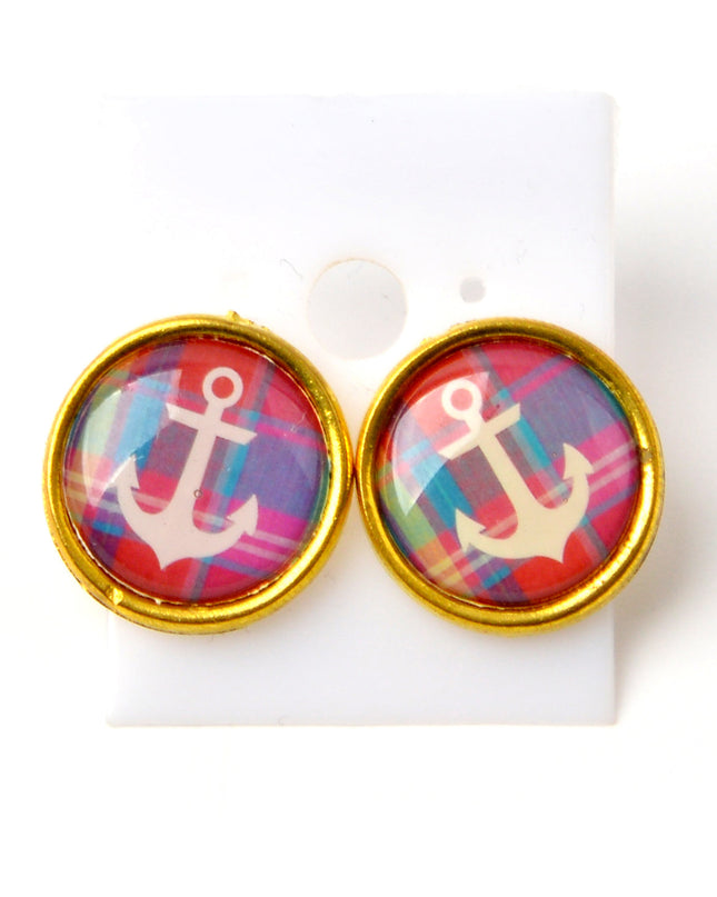Anchor II Stud Earrings - Nautical-Inspired Earrings