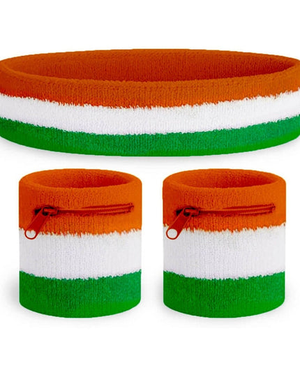 Irish Flag Zippered Sweatband Set