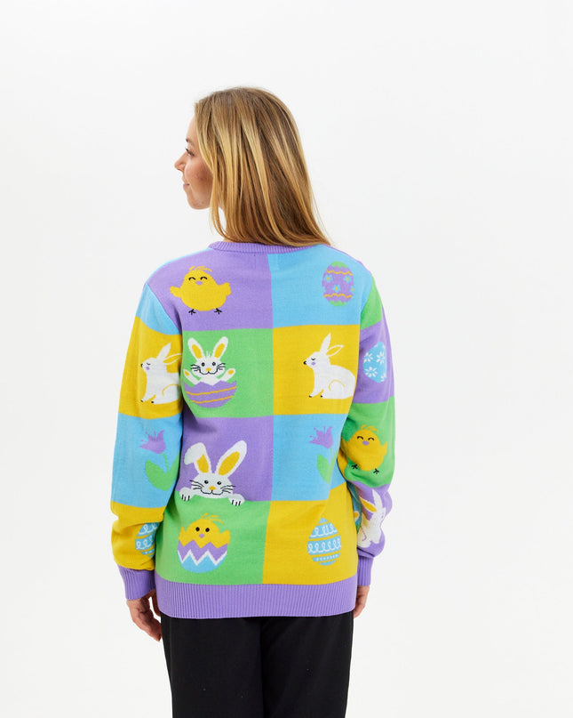Patchwork Easter Sweater for Women
