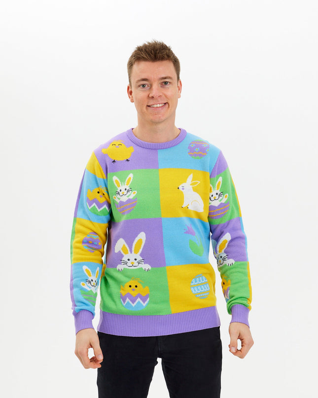 Patchwork Easter Sweater for Men