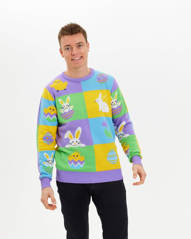 Patchwork Easter Sweater for Men