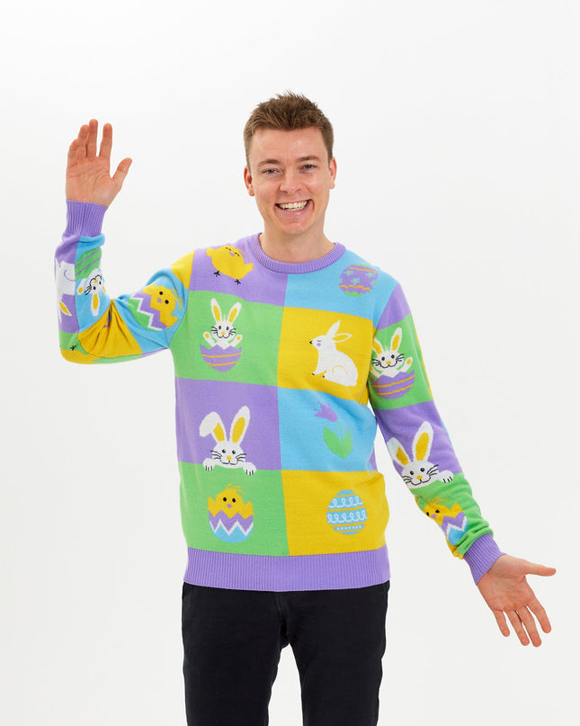 Patchwork Easter Sweater for Men