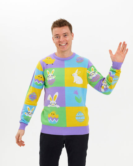 Patchwork Easter Sweater for Women