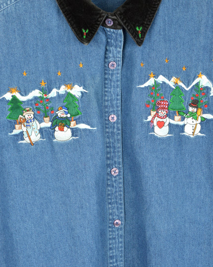 Vintage Christmas Shirt - Snowman Design for Holidays