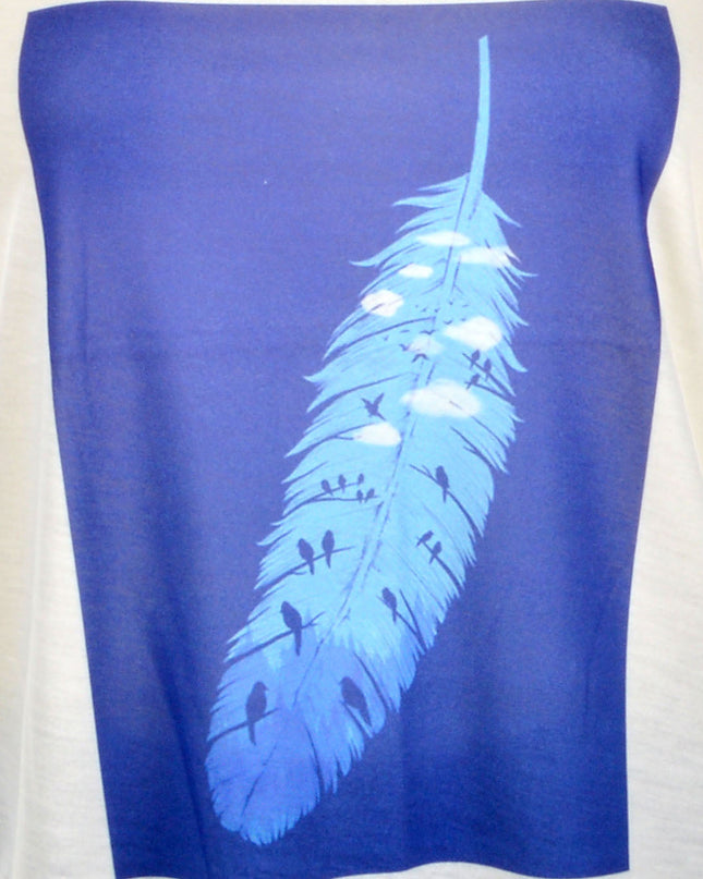 Loose Tank Top - Blue Feather