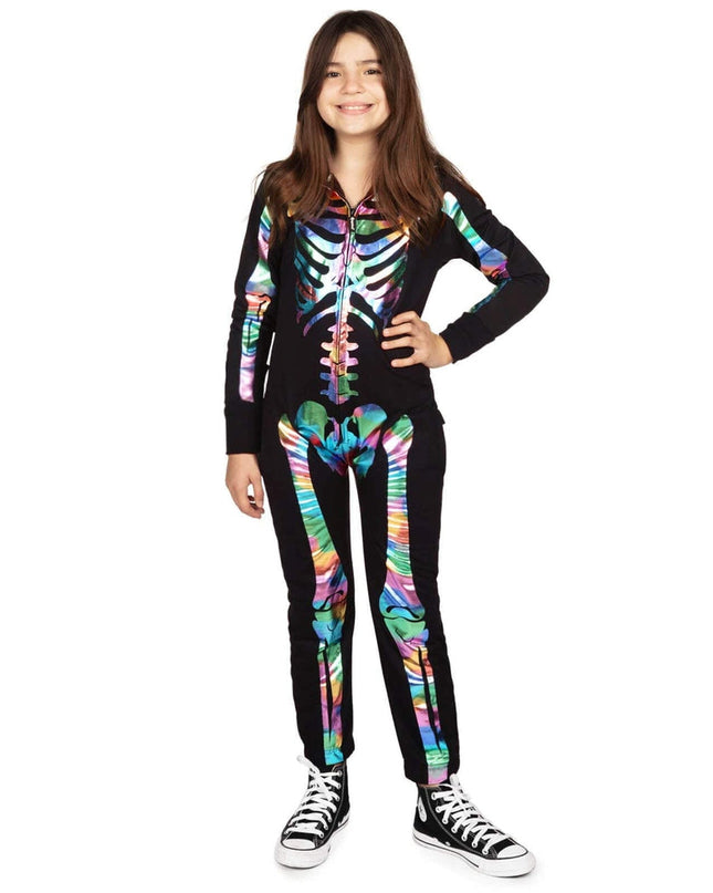 Girl's Iridescent Skeleton Costume