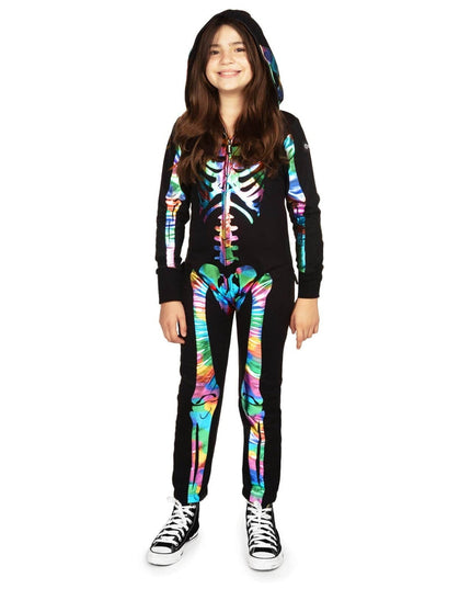 Girl's Iridescent Skeleton Costume
