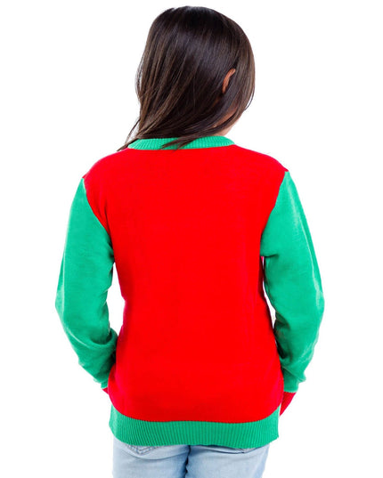 Girl's Cat in Wreath Ugly Christmas Sweater